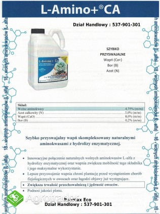 Polskie Aminokwasy, Biostymulator Agro-Sorb  L-Amino+ Ca  - zdjęcie 2